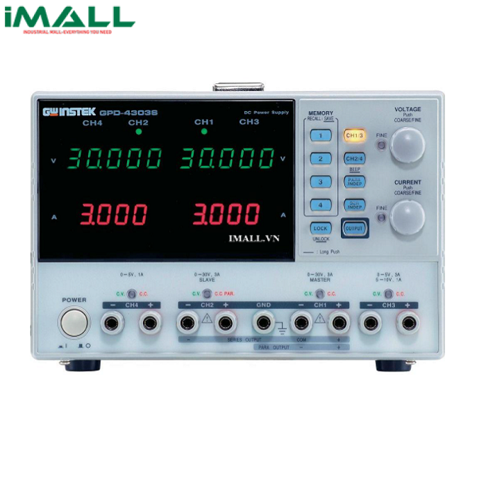 Nguồn DC lập trình tuyến tính 4 đầu ra GW instek GPD-4303S (30V, 3A, 4CH)