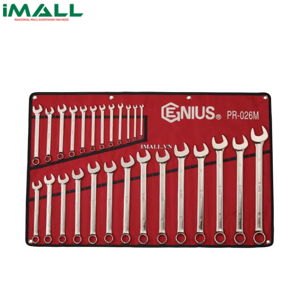Bộ cờ lê đầu mở đầu tròng loại bóng gồm 26 chiếc hệ mét GENIUS PR-026M (6~32mm)