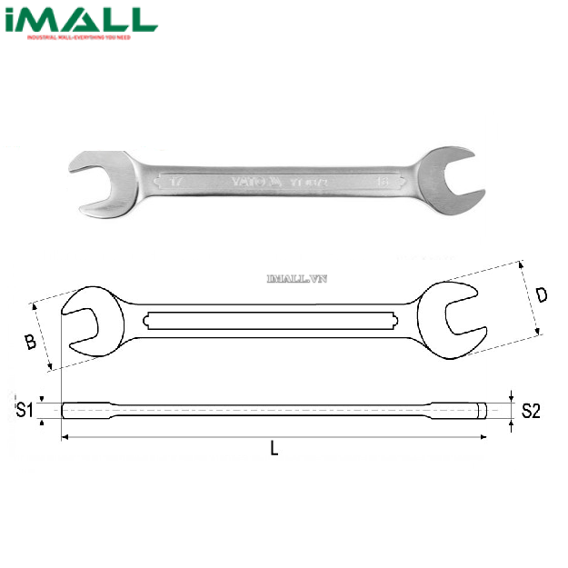 Cờ lê 2 đầu miệng hệ inch Yato YT-4835 (13/16" x 7/8")