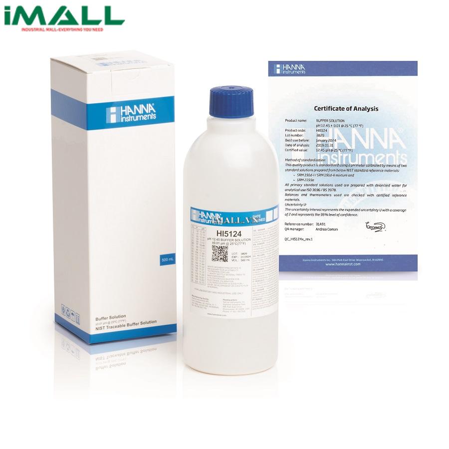 Dung Dịch Hiệu Chuẩn pH 12.45 HANNA HI5124 (Chai 500 mL)