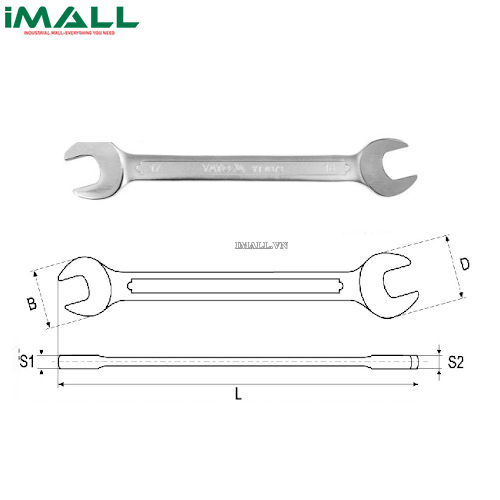 Cờ lê 2 đầu miệng loại dài hệ mét Yato YT-0115 (14x15mm)