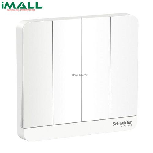 Bốn công tắc 1 chiều có đèn Schneider E8334L1LED_WE_G19