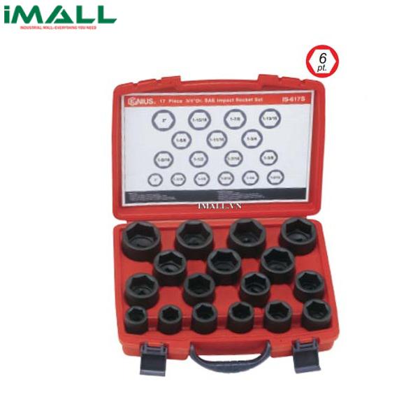 Bộ Khẩu Dùng Cho Súng 3/4" GENIUS IS-617S (17 Chiếc 1"~2")