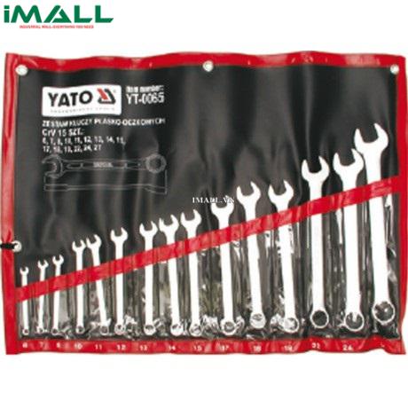 Bộ cờ lê vòng miệng hệ mét 15 chi tiết Yato YT-0065 (6-27mm)