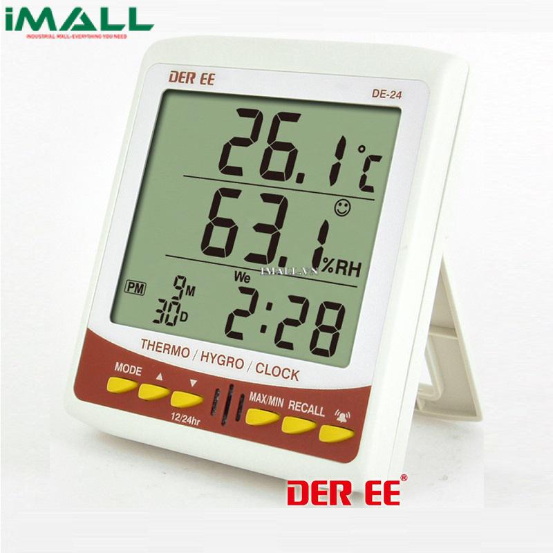 Đồng hồ đo nhiệt độ, độ ẩm để bàn DER EE DE-24