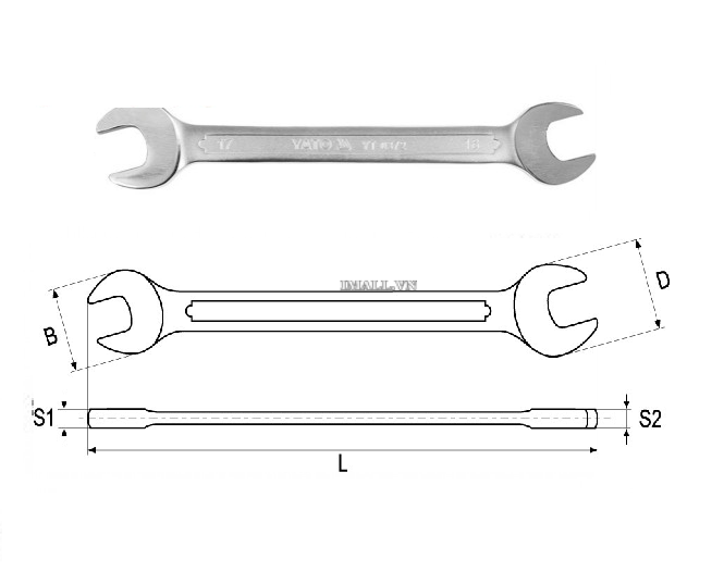 Cờ lê 2 đầu miệng loại dài hệ mét Yato YT-0111 (10x11mm)