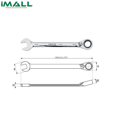 Cờ lê vòng miệng tự động đảo chiều có chốt khóa Yato YT-1652 (9mm)