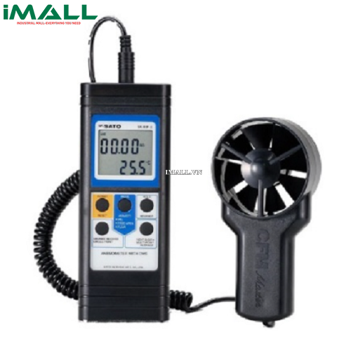 Máy đo lưu lượng, tốc độ gió, nhiệt độ skSATO SK-93F-II (7687-10) (25.00m/s,99.00m3/sec,50°C)(Cánh quạt)