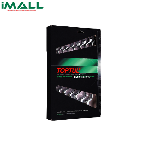 Bộ Cờ lê 2 đầu vòng 75 độ 8 món (AAEI: 6x7 ~ 20x22mm) TOPTUL GAAE0813