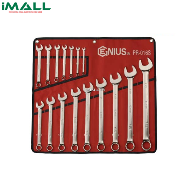 Bộ cờ lê đầu tròng đầu mở loại mờ 16 chiếc hệ inch GENIUS HS-016S