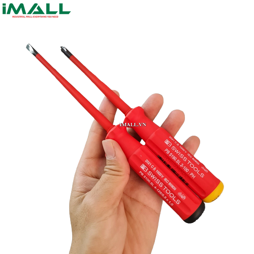 2 Chiếc Tô Vít Slim Cách Điện 1000 Volt Mũi PH 2 & Mũi Dẹp 5.5mm PB Swiss Tools 5190-5100.SL