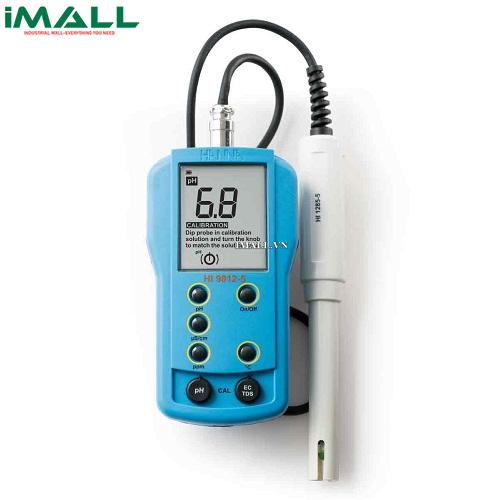 Máy đo pH/EC/TDS/Nhiệt độ cầm tay HANNA HI9812-5 (0.0~14.0 pH, 0~1990 µS/cm, 0~1990 ppm, 0~60°C)