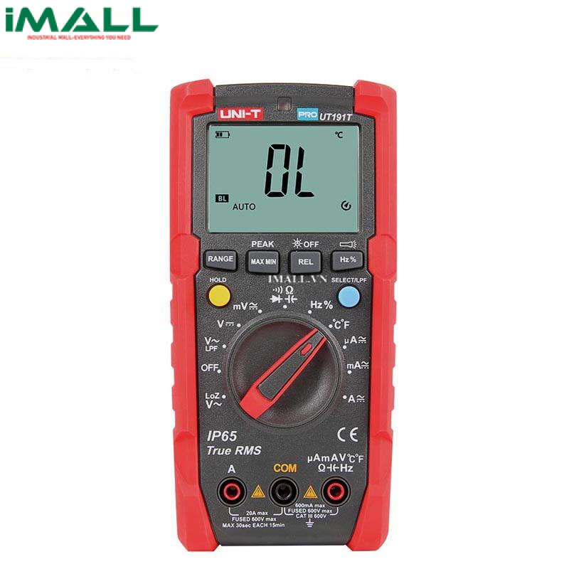 Đồng hồ vạn năng UNI-T UT191T (600V, 20A, True RMS, ±0.5%, IP65)