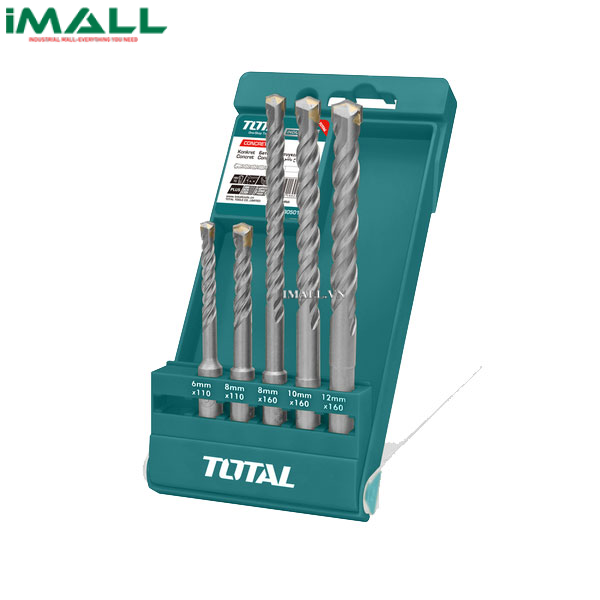 Bộ mũi khoan bê tông đầu gài SDS 5 chi tiết Total TAC190501