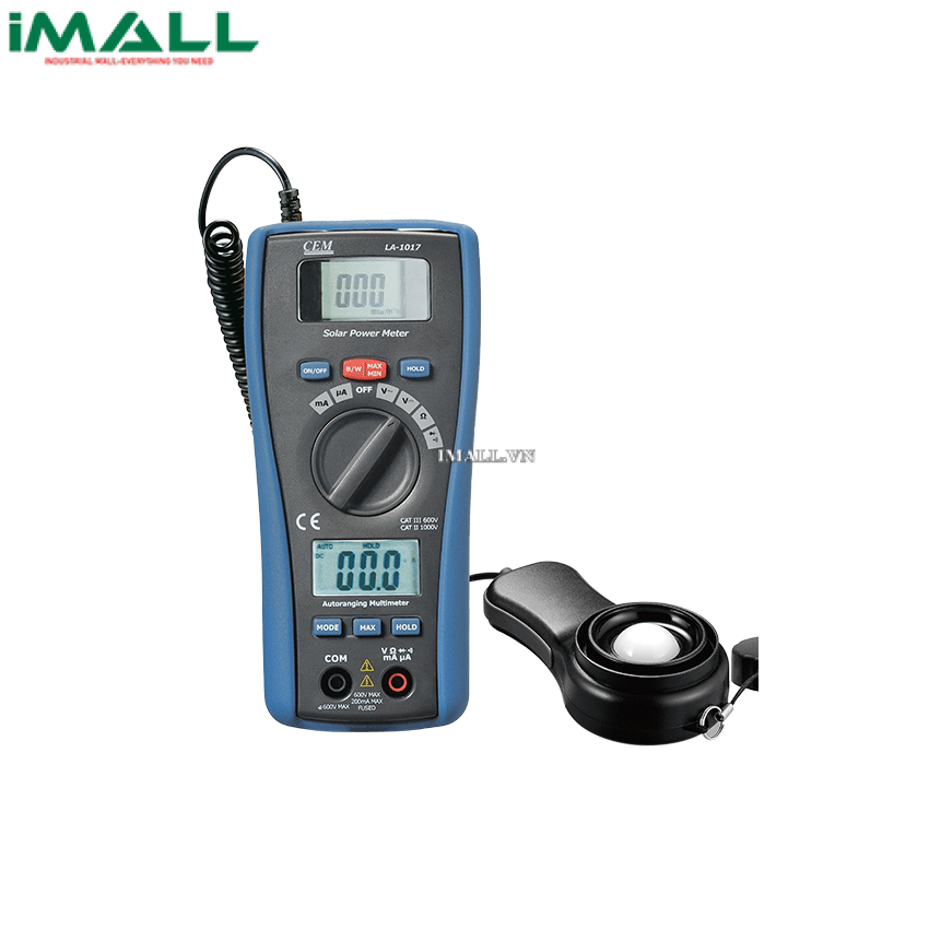Thiết bị đo bức xạ mặt trời &amp; Đồng hồ vạn năng CEM LA-1017 (1999W/m2,634BTU/(ft2*h))