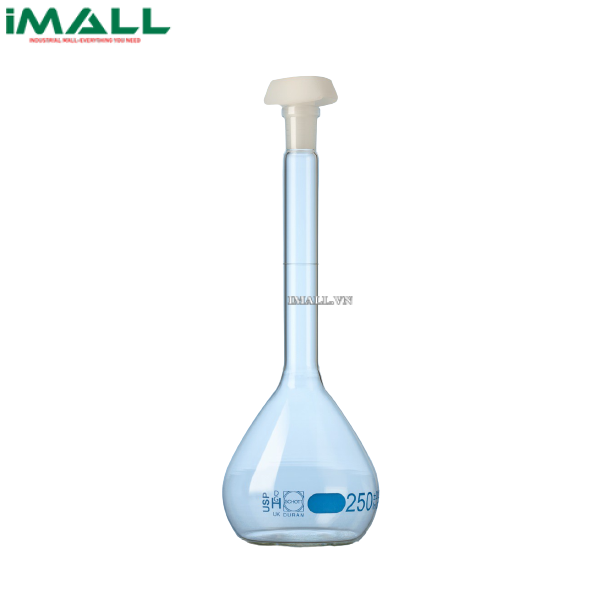 Bình định mức, MR 14/23, 100ml A, nút nhựa, chữ xanh Duran 246782554
