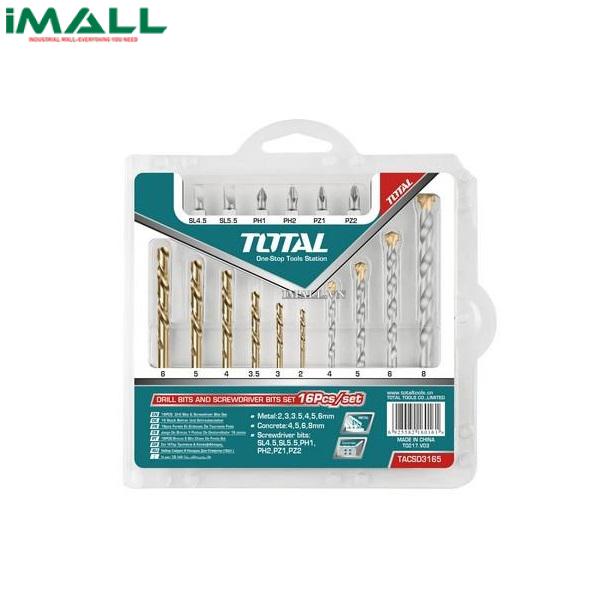 Bộ mũi khoan đa năng và bắt vít 16 chi tiết Total TACSD3165
