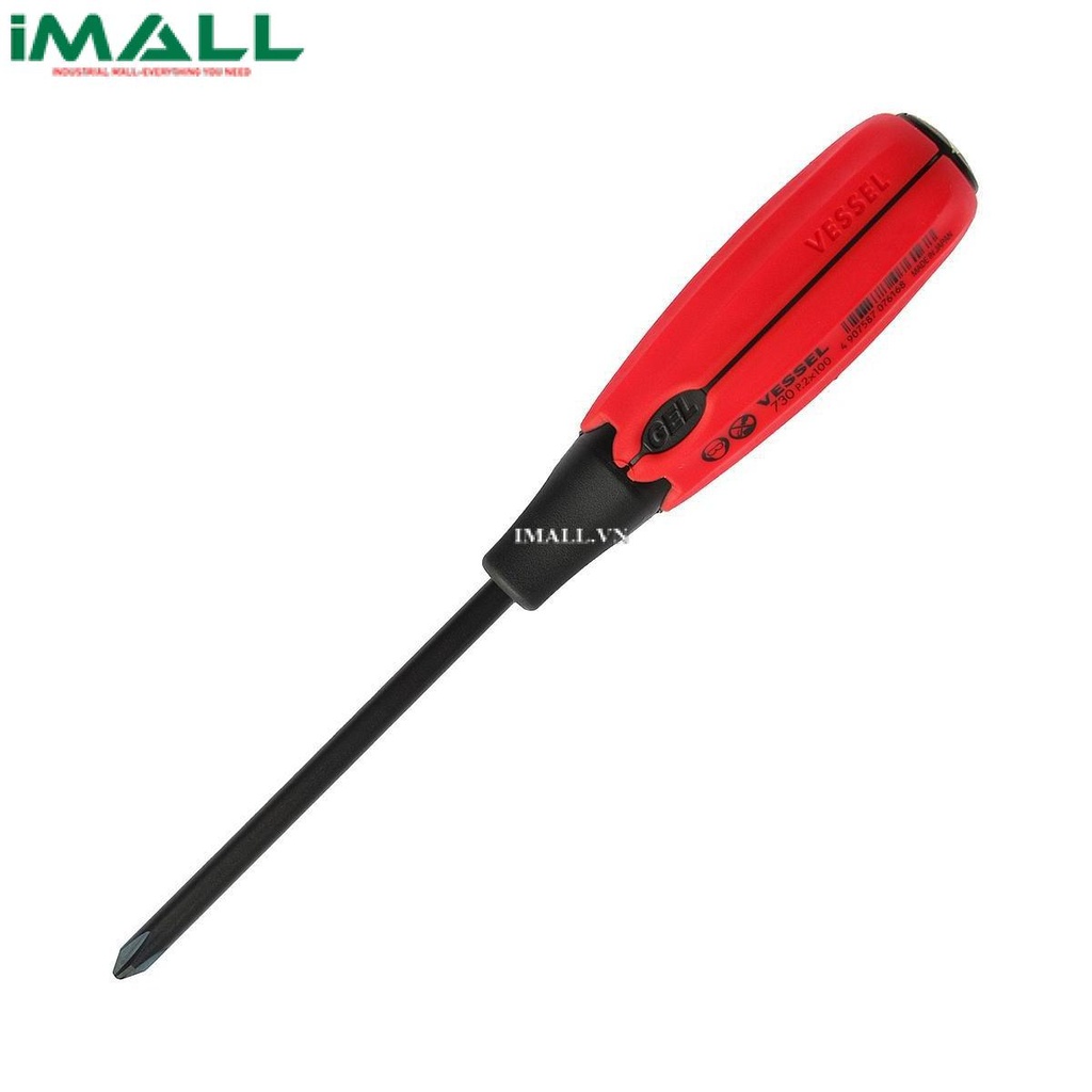 Tô vít 4 cạnh cán nhựa mềm Vessel 730 (No.2x100mm)