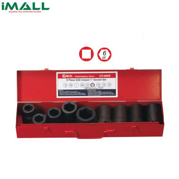Bộ Khẩu Loại Ngắn Loại Dài Dùng Cho Súng 1'' GENIUS CD-809S (9 Chiếc 13/17"~1-1/4")