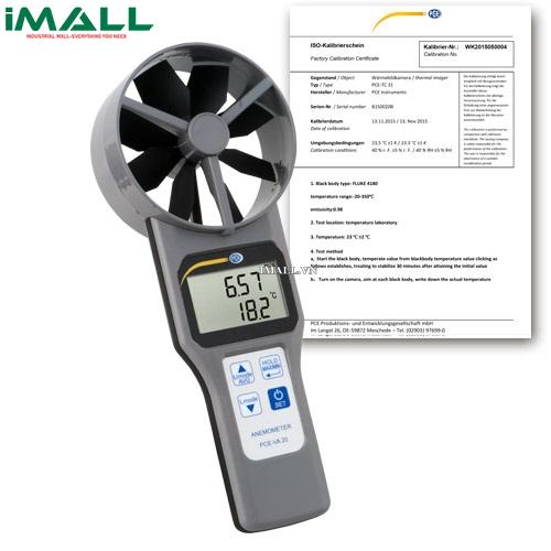 Thiết bị đo tốc độ, lưu lượng gió, nhiệt độ, độ ẩm PCE VA 20-ICA (0,2 ... 30 m/s)