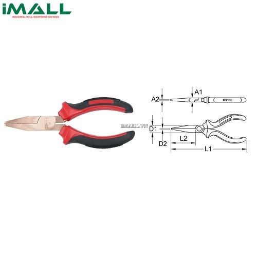 Kìm đầu bằng dài bronze KS Tools 962.0630 (160 mm )
