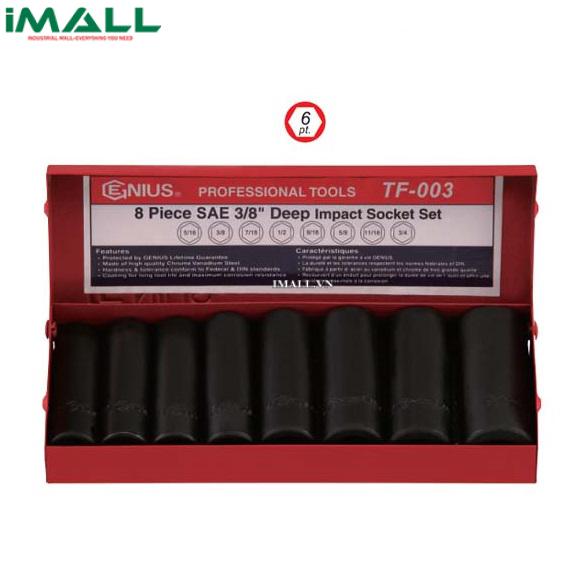 Bộ Khẩu Loại Dài Dùng Cho Súng 3/8" GENIUS TF-003 (8 Chiếc 5/16"~3/4")