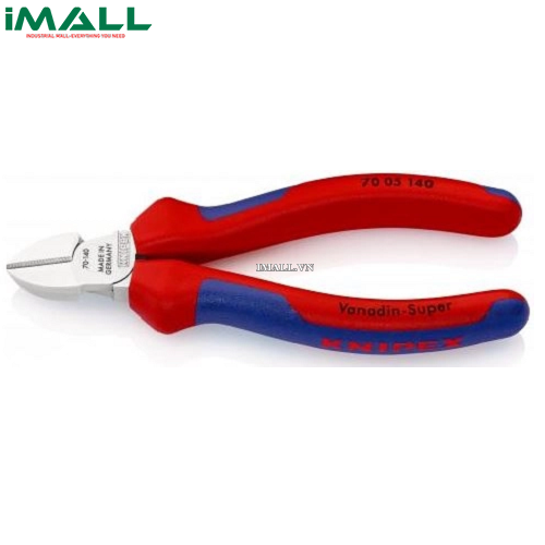 Kìm Cắt Mũi Thon (140mm Cắt Thép Ø 2.5 mm Mạ chrome) Knipex 70 05 140