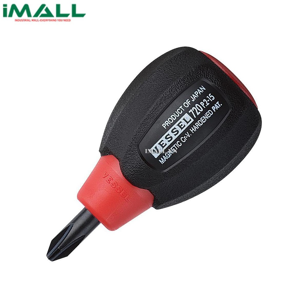Tô vít 4 cạnh cán nhựa mềm (loại cực nhỏ) Vessel 720 (No.2x15mm)