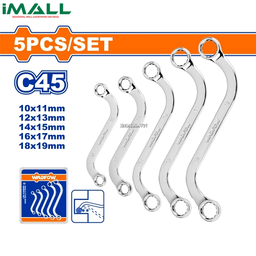 Bộ 5 cờ lê hai đầu vòng hình chữ S Wadfow WFR4405
