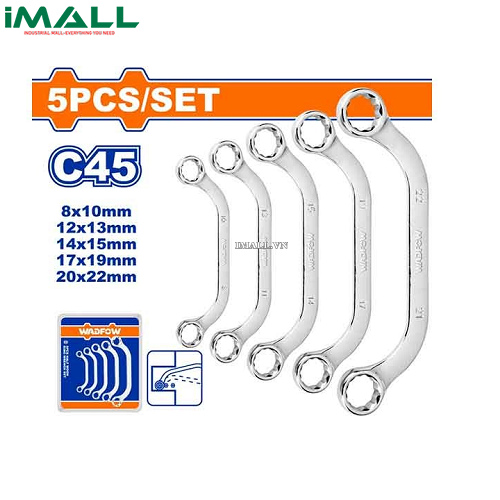 Bộ 5 cờ lê hai đầu vòng hình cung Wadfow WFR3405