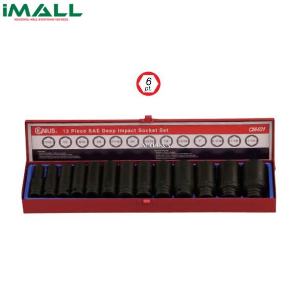 Bộ Khẩu Loại Dài Dùng Cho Súng 1/2'' GENIUS CM-031 (13 Chiếc 7/16"~1-1/4")