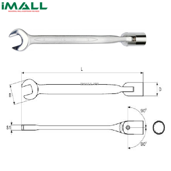 Cờ lê miệng điếu Yato YT-4957 (19mm)