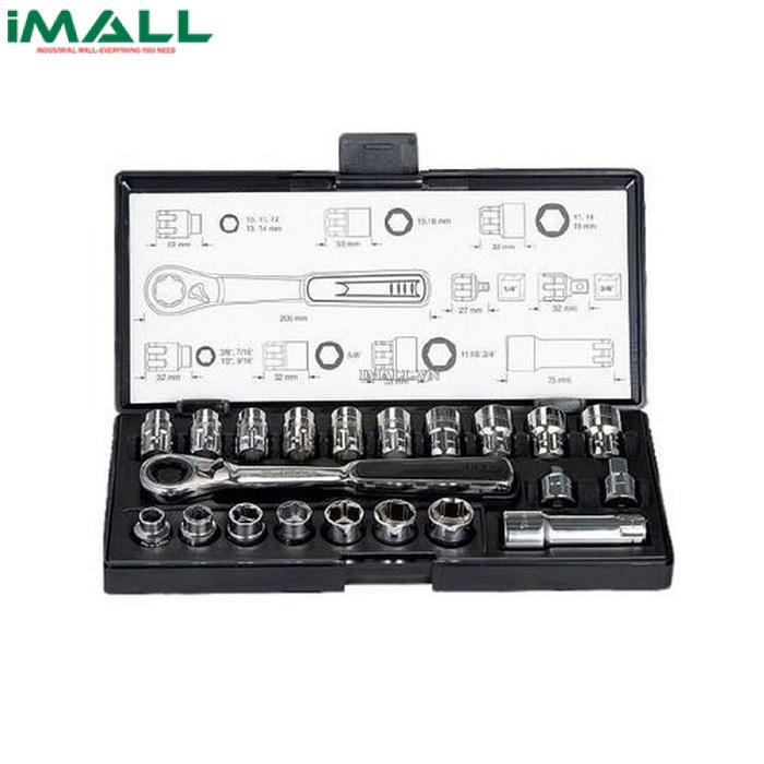 Bộ đầu tuýp và cán siết xuyên tâm 21 chi tiết Makita B-65604