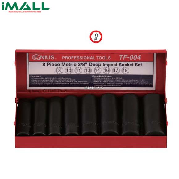 Bộ Khẩu Loại Dài Dùng Súng Đầu 3/8" GENIUS TF-004 (8 Chiếc 8mm~19mm)