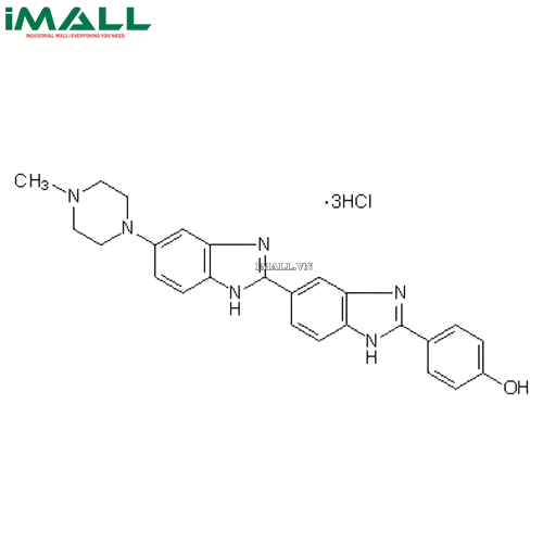 Hóa chât Bisbenzimide H 33258 Fluorochrome, Trihydrochloride (C₂₅H₂₄N₆O · 3HCl, ống nhựa 250 mg) Merck 382061-250MG US1382061-250MG