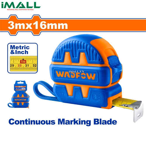 Thước kéo thép nền vàng 3x16mm Wadfow WMT1210