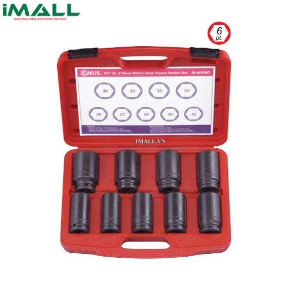 Bộ Khẩu Loại Dài Dùng Cho Súng 3/4'' GENIUS IS-609MD (9 Chiếc 26mm~38mm)