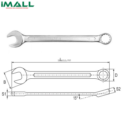 Cờ lê vòng miệng hệ mét Yato YT-0339 (10mm)