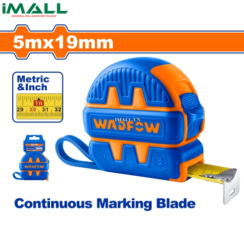 Thước kéo thép nền vàng 5x19mm Wadfow WMT1220