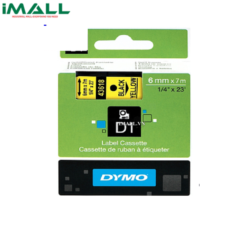 Tem nhãn D1 chữ đen trên nền đỏ DYMO 63020713 (19mm x 7m)