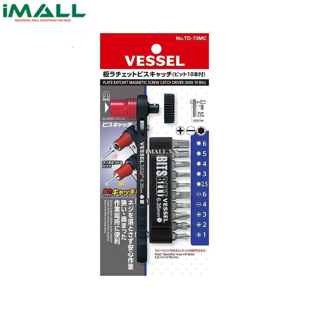 Bộ tô vít vạn năng Vessel TD-73MC (10 đầu vít)