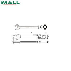 Cờ lê vòng miệng tự động lắc léo Yato YT-1683 (17mm)