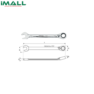 Cờ lê vòng miệng tự động đảo chiều có chốt khóa Yato YT-1671 (28mm)