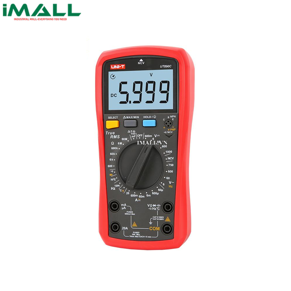 UNI-T UT890C Digital Multimeter (1000V,20A,True RMS, ±0.5%)