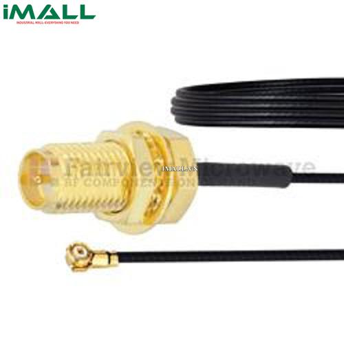 Cáp RP SMA Female Bulkhead- WMCX 1.6 Plug Fairview FMCA1021 (0.81mm Coax; 6 GHz )