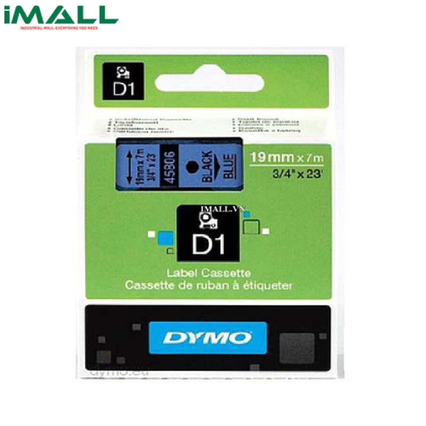 Tem nhãn D1 chữ đen trên nền xanh dương DYMO 63020717 (19mm x 7m)