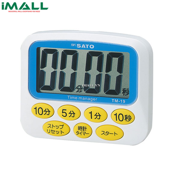 Đồng hồ bấm giờ LCD Jumbo skSATO TM-19 (1709-00, 10 giây~99 phút 50 giây)