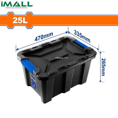 Hộp nhựa trữ kho đen 25L Wadfow WTB3325