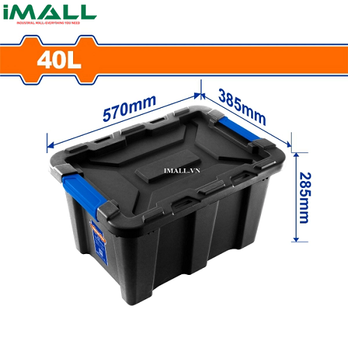 Hộp nhựa trữ kho đen 40L Wadfow WTB3340