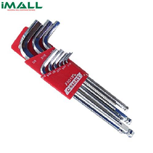 Bộ lục giác đầu bi 9 cây hệ inch C-MART F0015-INCH